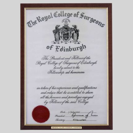 Membership of the Royal College of Surgeons Certificate
